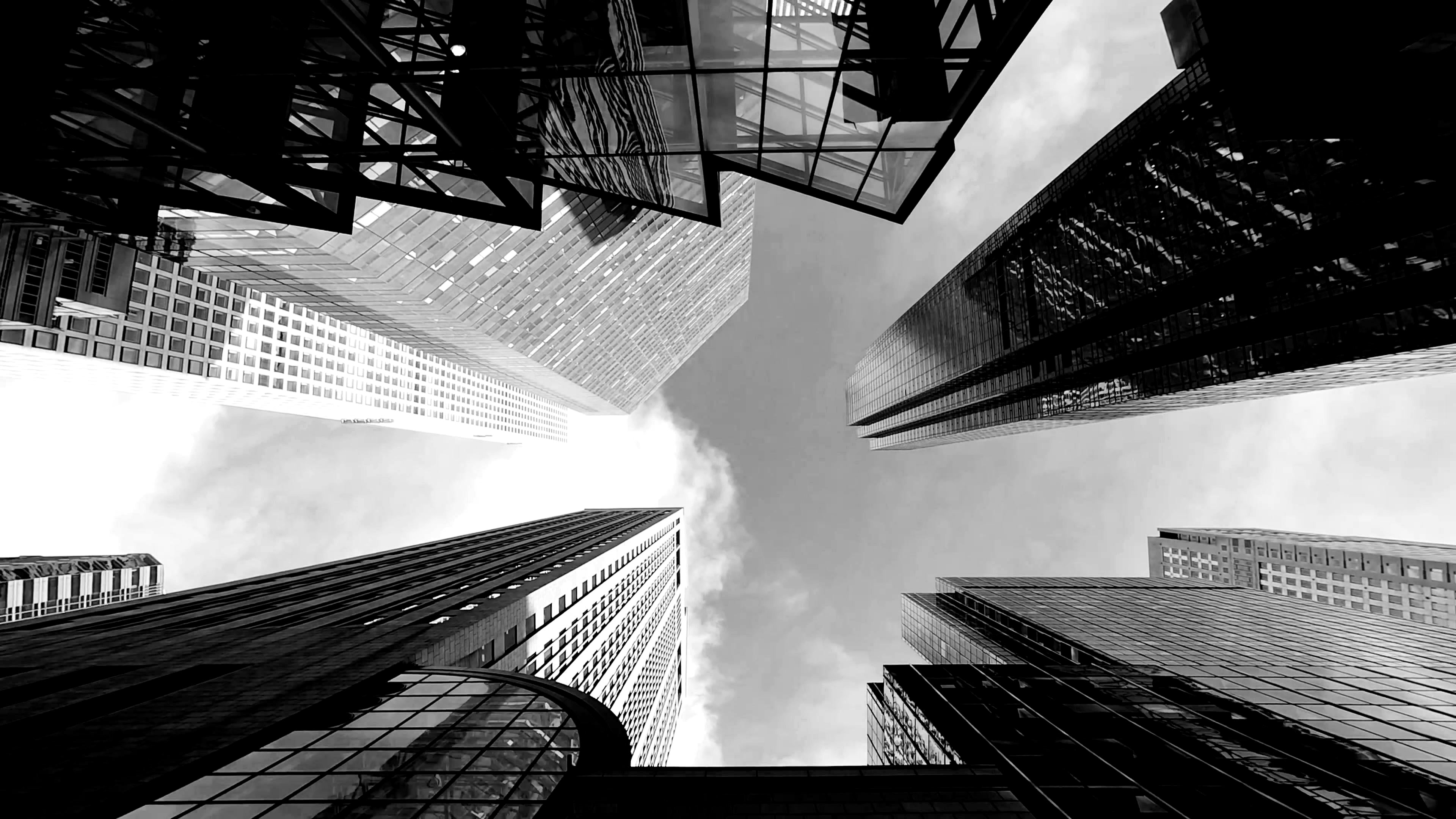 Black-and-white architectural composition from Tesla